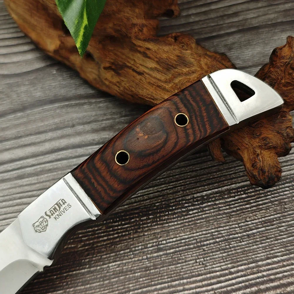 Portable K91 Kitchen Household Outdoor Daily Use Utility Fixed Blade Knife Wooden Handle 5Cr13 Steel Blade Camping Cutting Tools