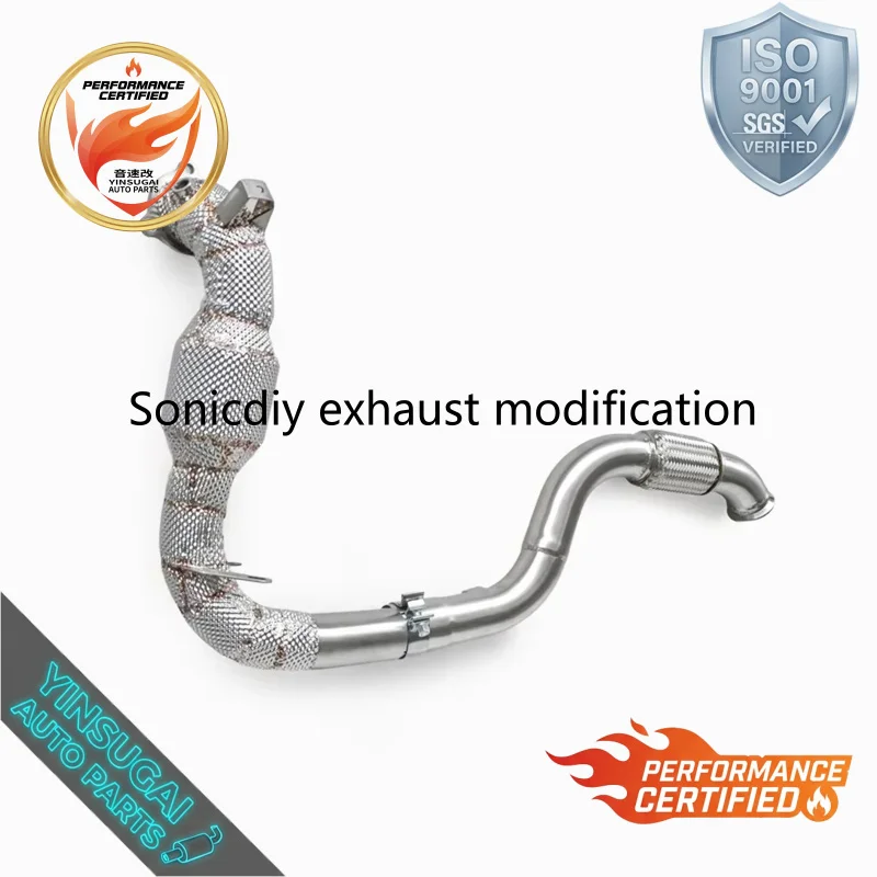 Cuski High Flow Heat Insulated Catted Downpipe For Mercedes B180 B200 W246 M270 1.6T 2012-2015 SS304 Perfect Fit view 3