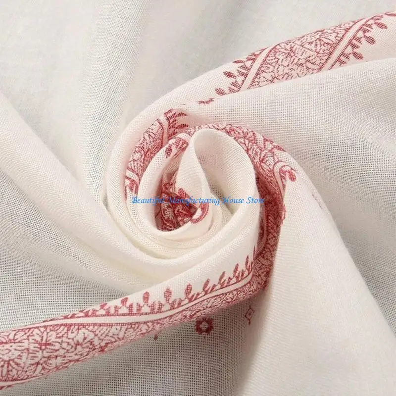 E56A في الهواء الطلق للجنسين الحجاب البوهيمي طباعة باندانا بيزلي نمط مربع لكل يوم مريح #4