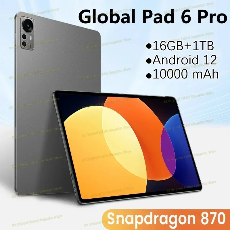 

Планшет на Android 2024 Pad 6 Pro, планшет на Android 12, 11 дюймов, 16 ГБ, 1 ТБ, телефон с двумя SIM-картами, планшетный ПК с GPS, Bluetooth, Wi-Fi, Google