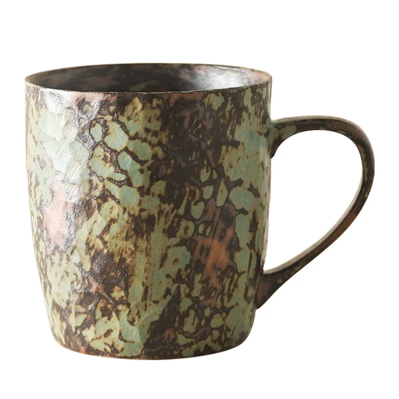 

LTT household ceramic high mug Japanese coarse pottery water cup retro coffee cup