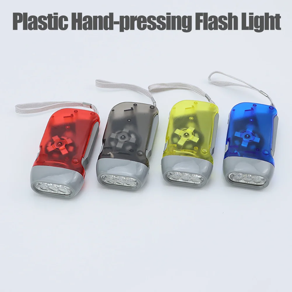 Portable Mini Size Plastic Hand-Pressing LED Rechargeable Flashlight Home Appliance Camping Outdoor Lights Night Light