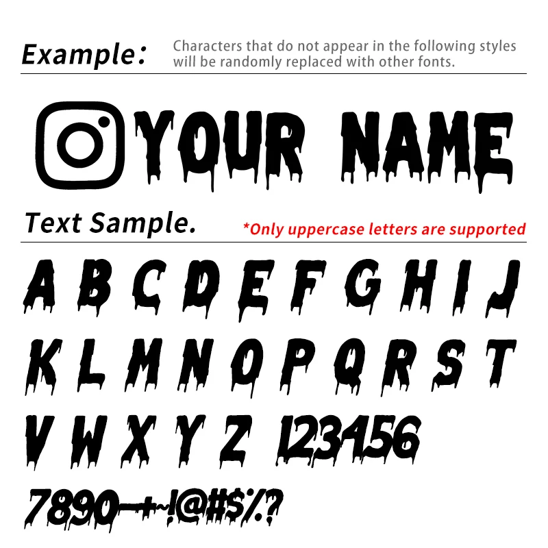 Picture 3: 1PC User Name Blood Custom Personalized Instagram Motorcycle Stickers Waterproof DIY Fuel Tank Helmet Car Bicycle Vinyl Decals