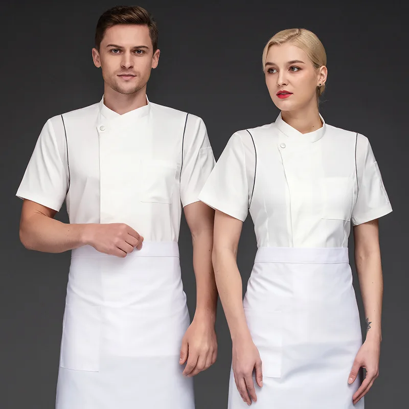 

Western Food Chef Overalls Short-Sleeved Men's Summer Star Hotel Restaurant Restaurant Kitchen Clothes Summer Wear Women's Sweat