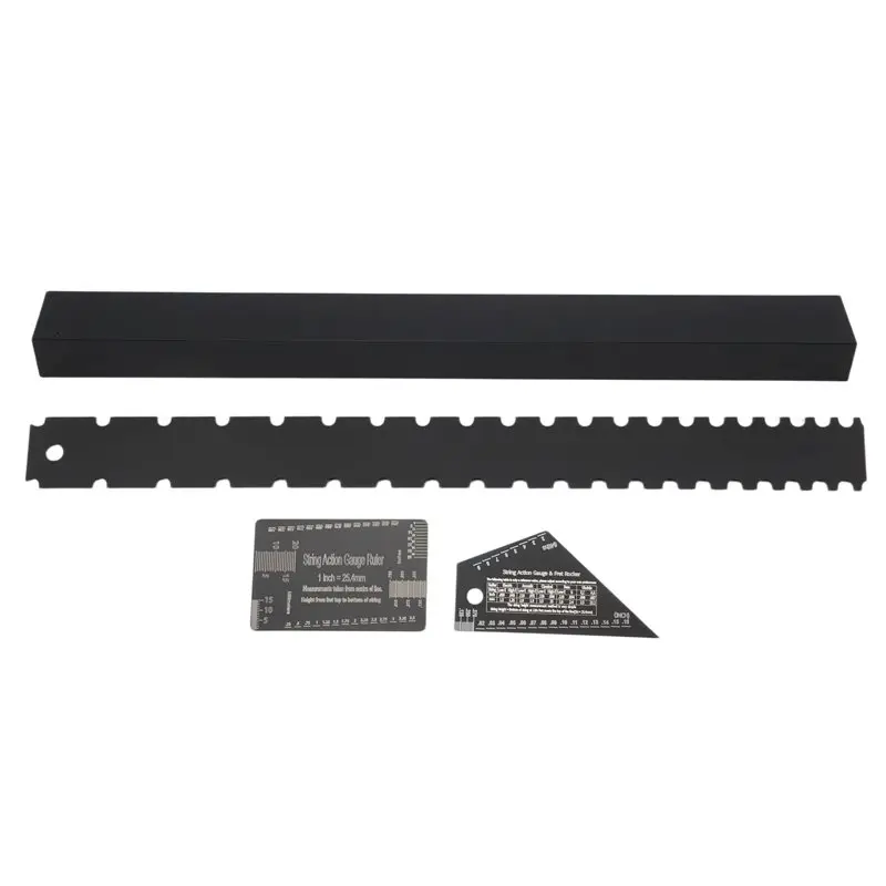 

ABKV-4Pcs Luthier Kits Guitar Neck Notched Straight Edge String Action Gauge Ruler Fret Rocker Fret Leveling