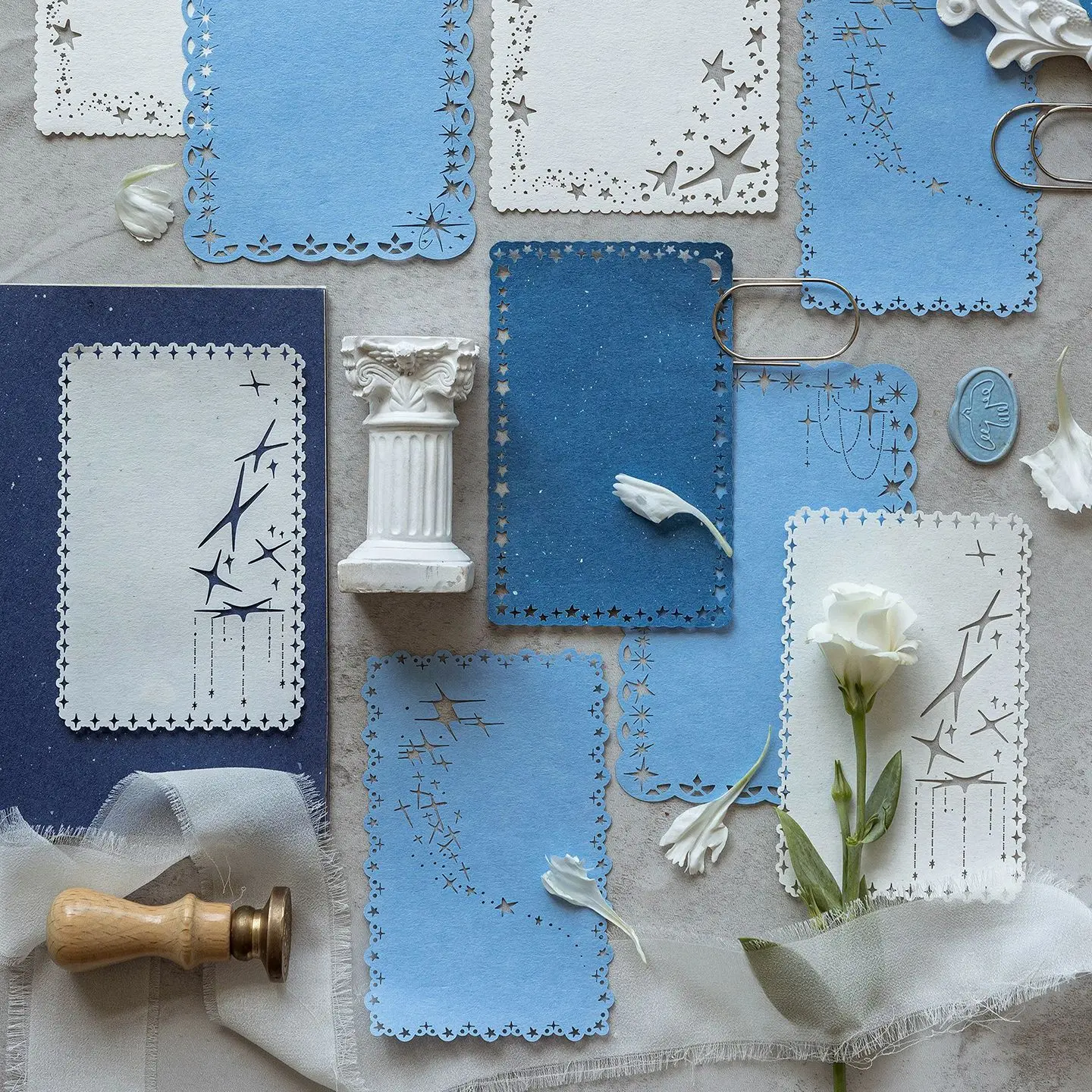 Morning Rain Hollow Lace Edge Non-Adhesive Sticky Notes DIY Vintage Journal Material Ita Bag Background Paper Material Paper