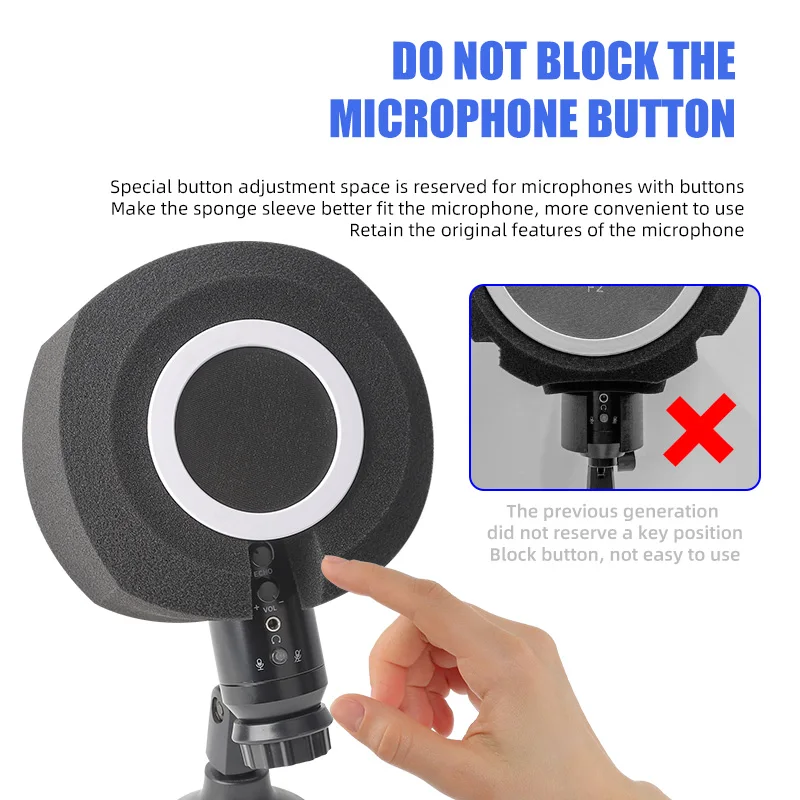 C1 live microphone sound insulation sponge cover windproof noise reduction condenser microphone anti-spray sponge cover