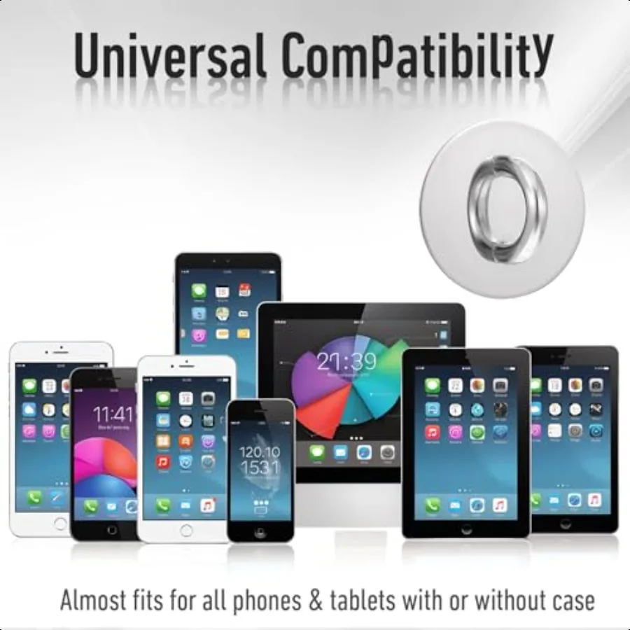 12 pezzi gancio per ciondolo per telefono anello per dito in metallo Sier supporto adesivo rotondo per impugnatura per dito per telefono carino anello per impugnatura universale per telefono