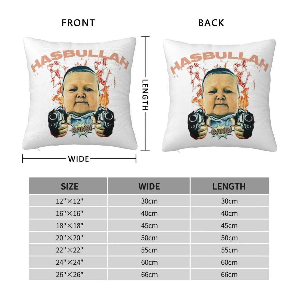 King Hasbulla Magomedov Hasbullah Gun Bang Square Pillowcase Pillow Cover Cushion Zip Decorative Throw Pillow for Home Car