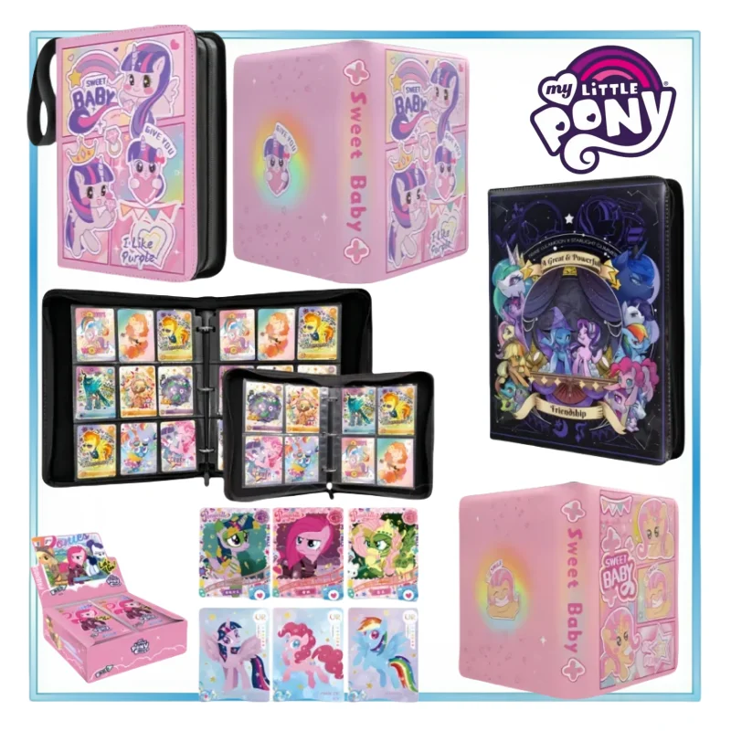 

My Little Pony Card Album Four Palace Grid Collection Card Book Zipper Loose Leaf PU Waterproof Handheld ID Bag Kids Toy Gift