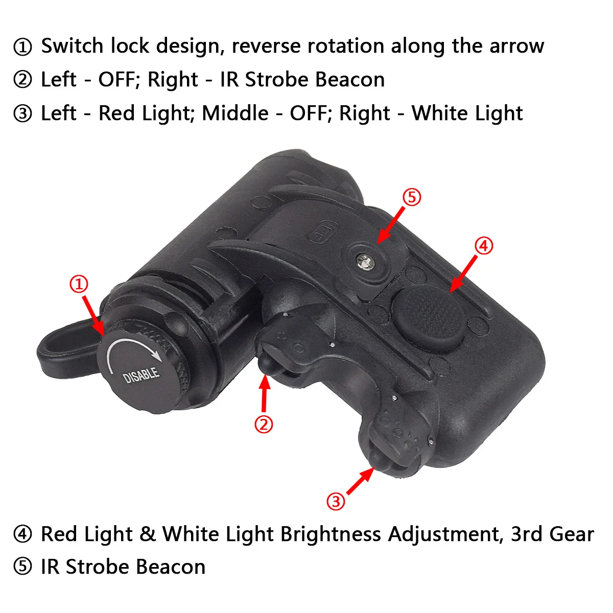 التكتيكية الادسنس كشف إشارة في الهواء الطلق سلاح الصيد مصباح يدوي الملحقات LED غطاء الصيد ضوء FMA خوذة مشاعل السلامة #2