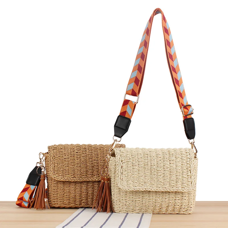 

New She Said/ins Crossbody Handwoven Bag Forest Series Beach Vacation Grass Woven Bag