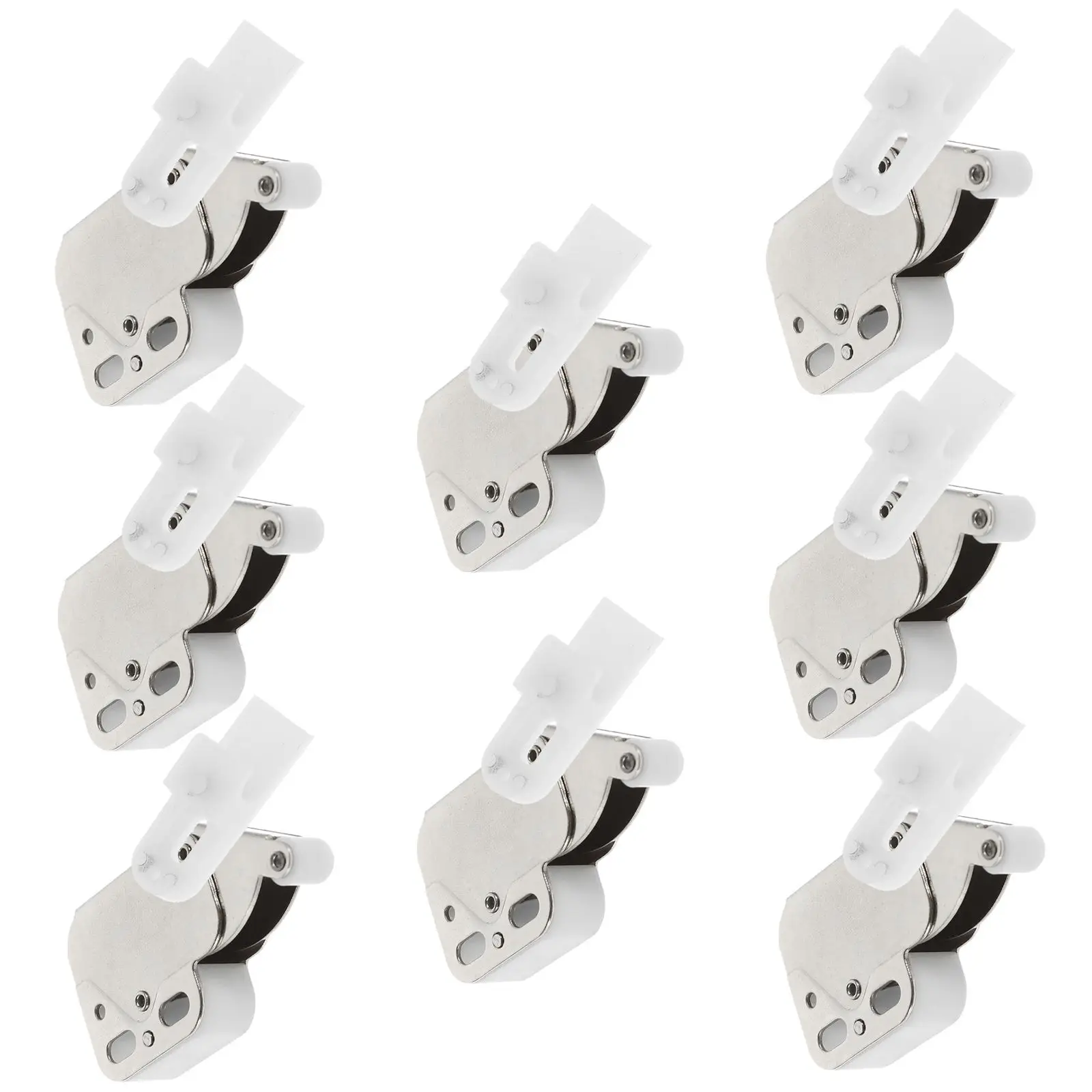 

8pcs Cabinet Door Latch Push to Open Hardware Self Closing Adjustable Screw Holes Cushioning Mute Wardrobe Furniture Steel