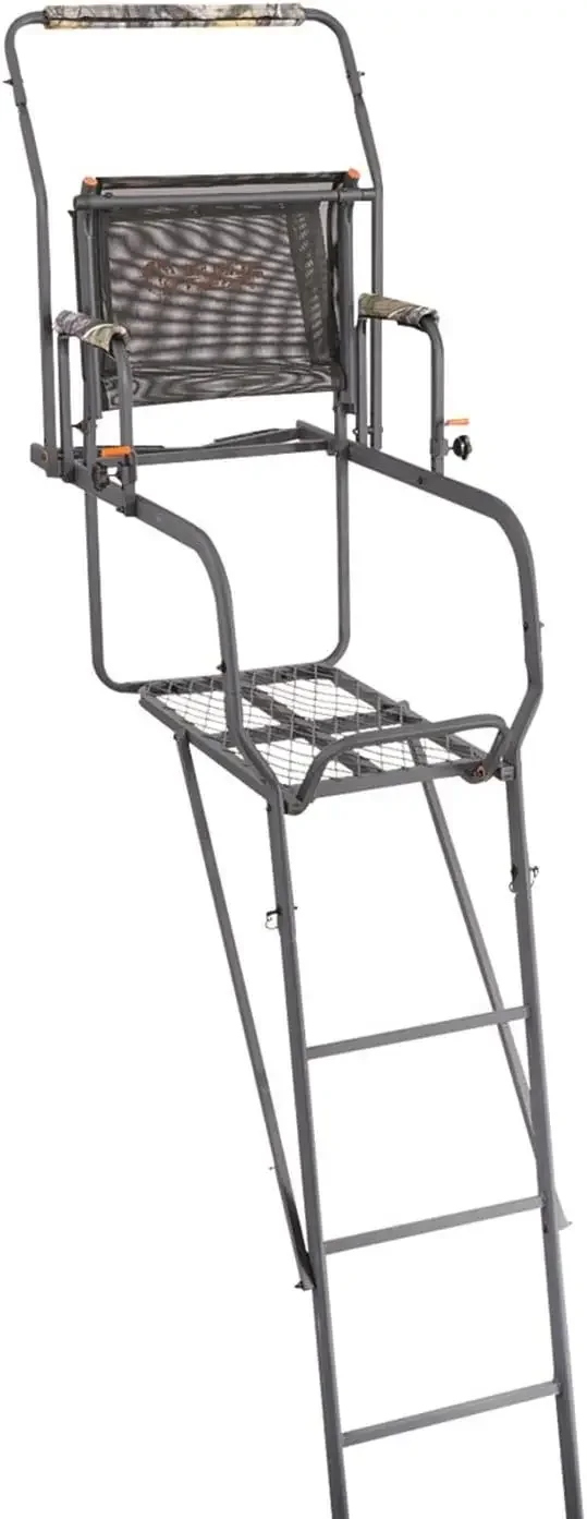 15.5' Climbing Ladder Tree Stand for Hunting with Mesh Seat, Hunting Gear, Equipment, and Accessories