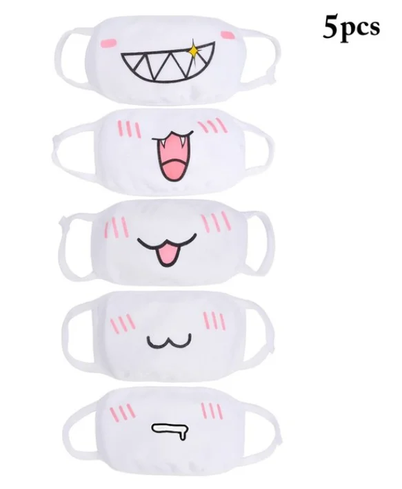 

5pcs Cute Face Mouth Mask Cotton Face Mask Universal for Man/Women