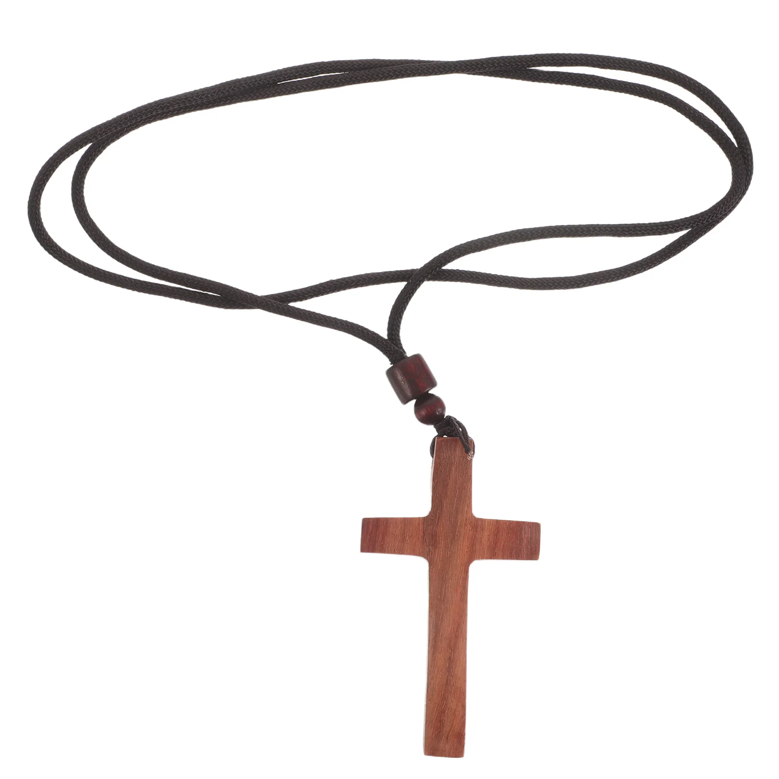 

Wooden Cross Pendant Necklace Sandalwood Carved Crucifix Necklace Church Easter Jewelry Christian Pendant for Men Women