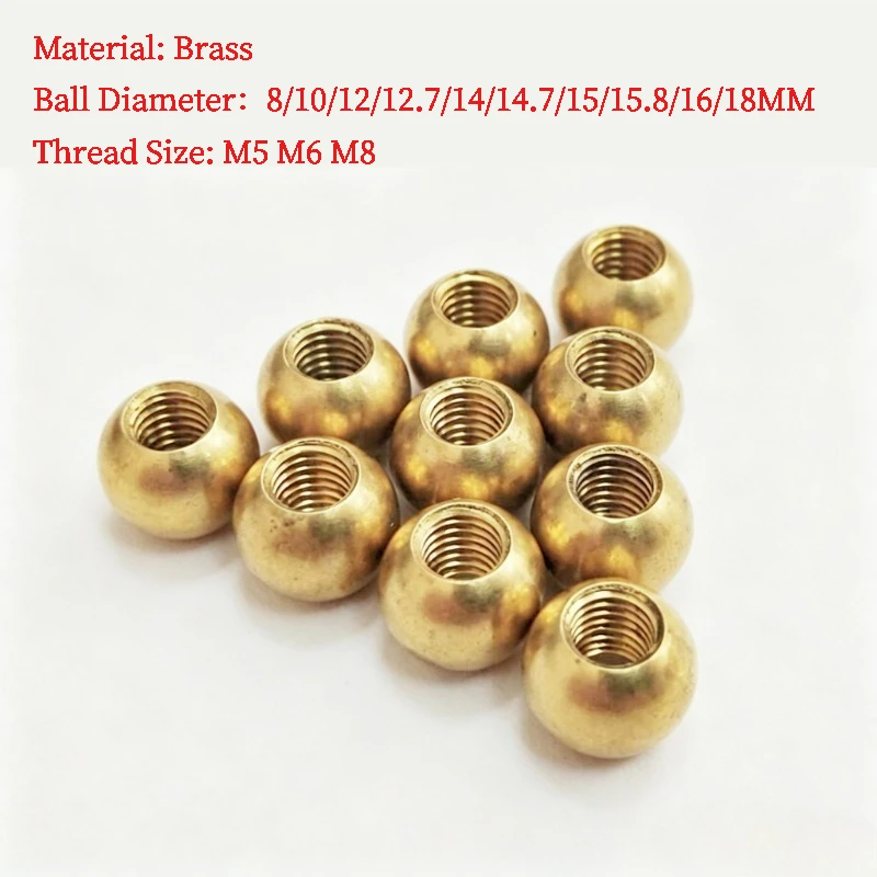 Brass Ball with Thread Hole M4 M5 M6 M8 for CNC Lathes Coolant Nozzles Turret Toolholder Ball Sprayer Nozzle