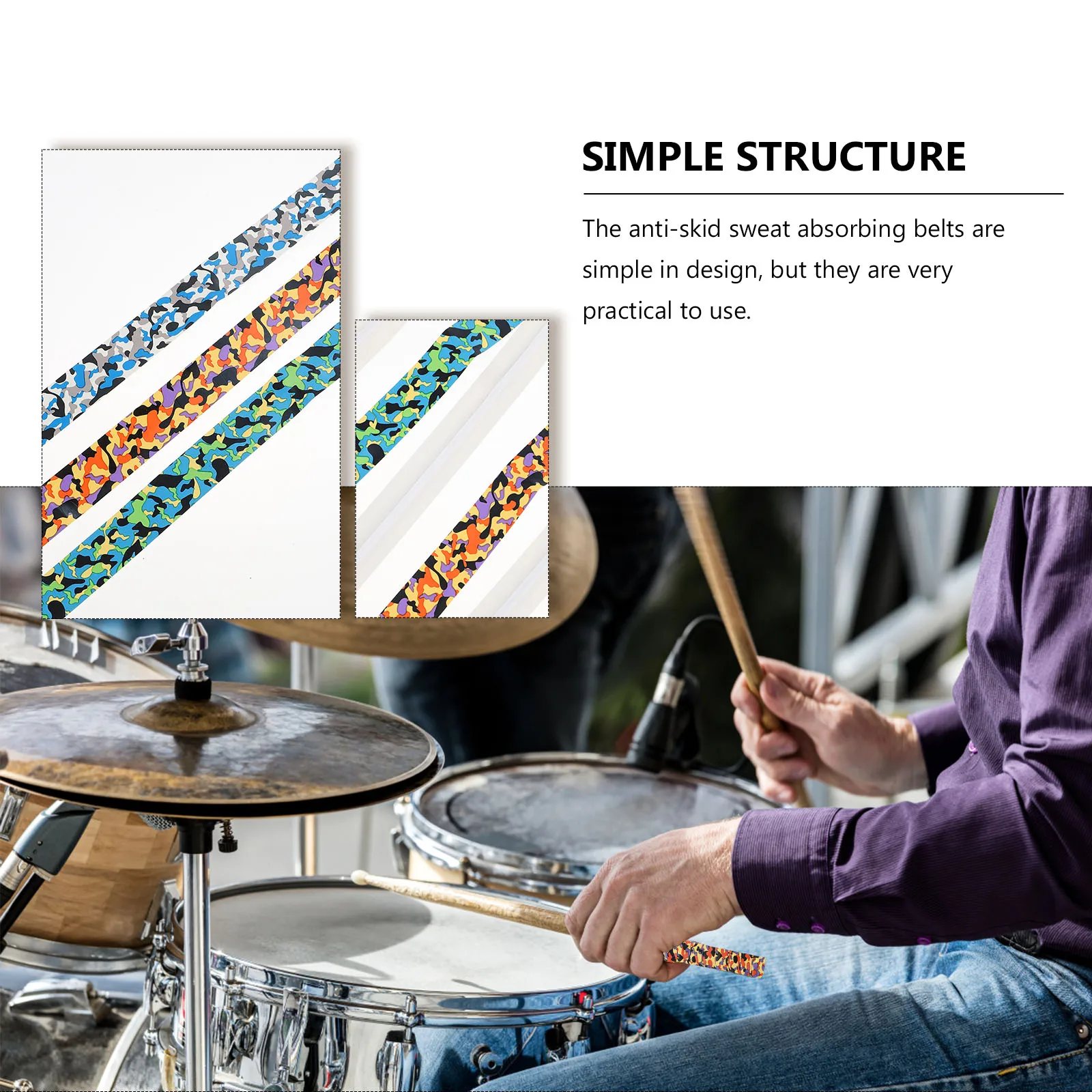 

6 Pcs Drumstick Anti-slip Belt Tape for Drumsticks Grip Wrap Wrapping Water Viscous Pu