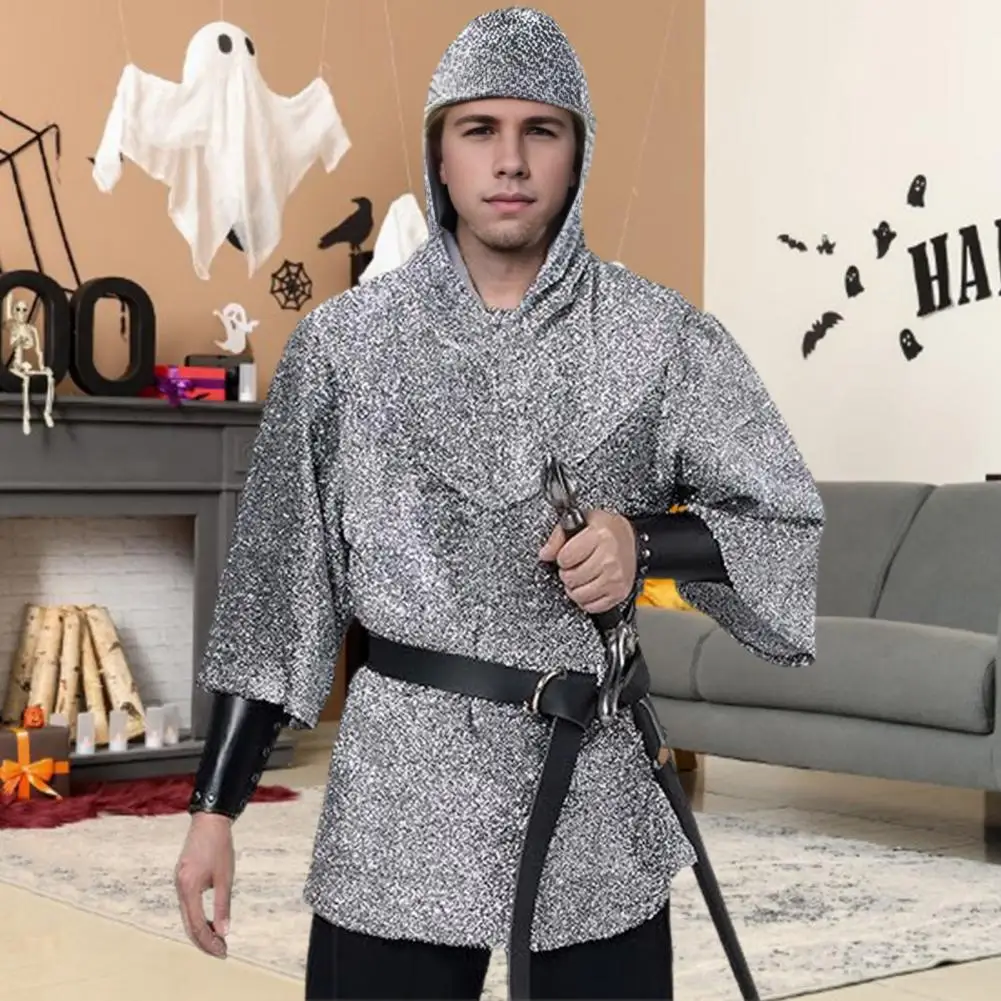 Costume de chevalier des templiers pour adultes, manteau cosplay, ensemble avec cape à capuche, chemise JOShirt, accessoires de cosplay d'Halloween, tenue de templier