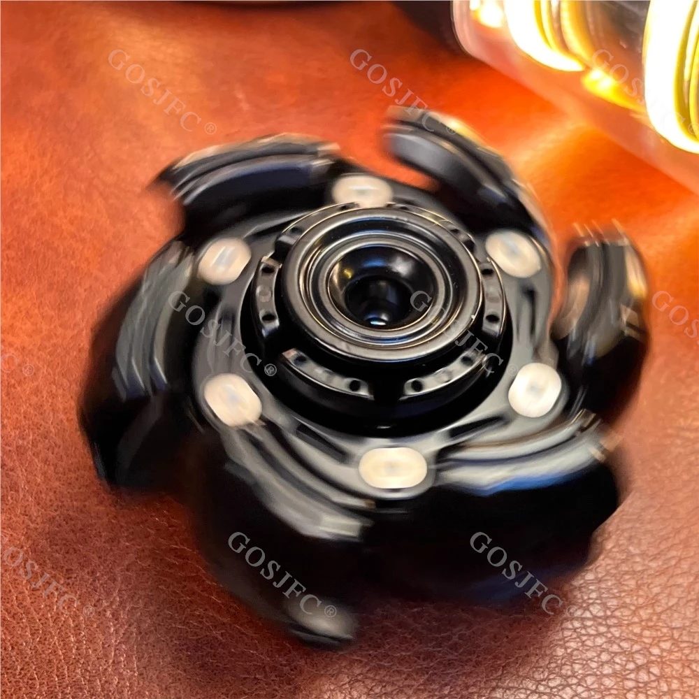 Armure d'ouverture de liaison rotative, Fidget Spinner EDC, jouet anti-Stress, Gyro noir argenté, jouets Fidget pour adultes