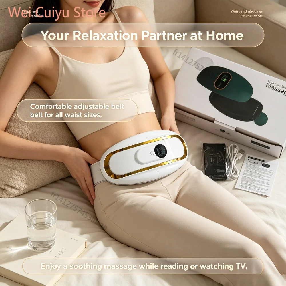 Ceinture de massage abdominale anti-cellulite, machine de massage corporel électrique amincissante. Brûleur de graisse abdominale pour femmes, appareil pratique à usage domestique pour l'élimination de la graisse et le remodelage corporel.