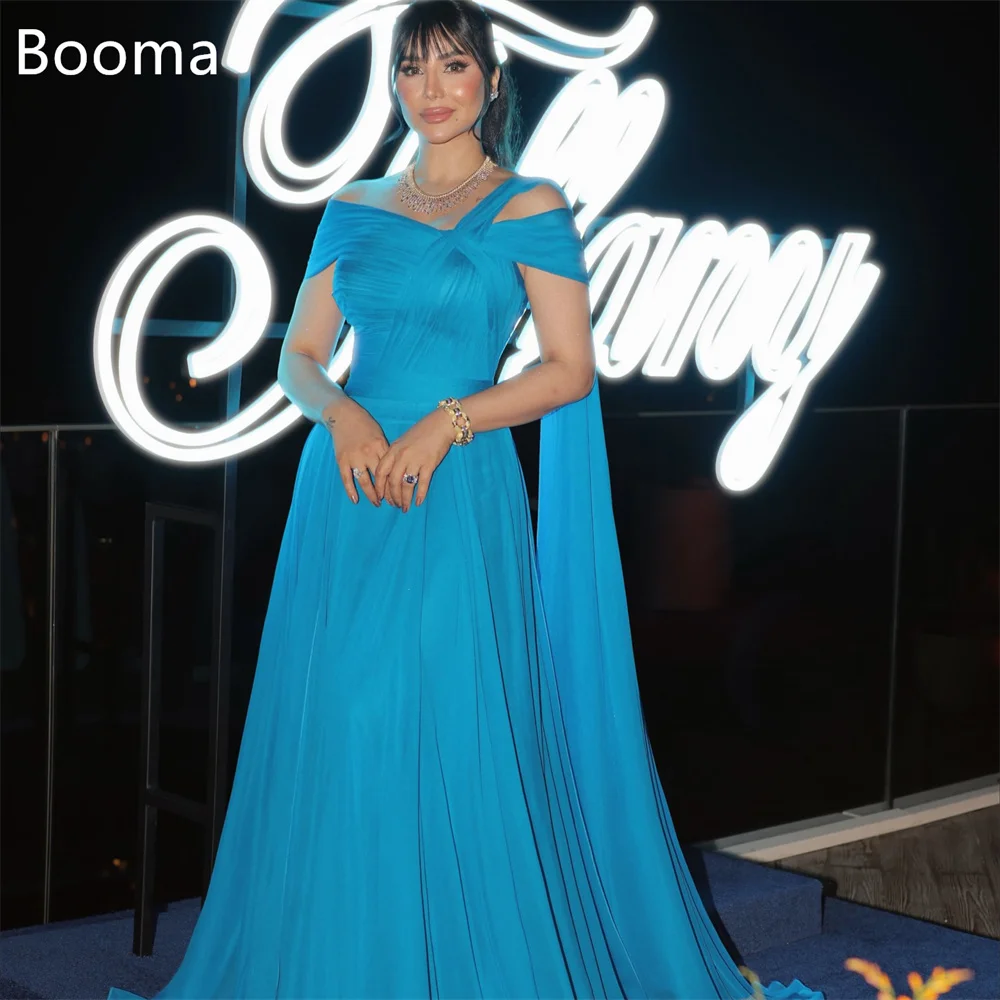 

Booma A-Line Off The Shoulder Pleat Evening Dresses Long Formal Dresses for Women Elegant Floor-Length Prom Gowns Custom Made