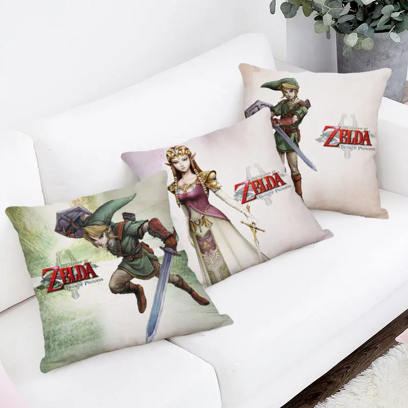 The Legend of Zelda Flax Pillow Cartoon Printing Car Sofa Pillow Cushion 45×45cm