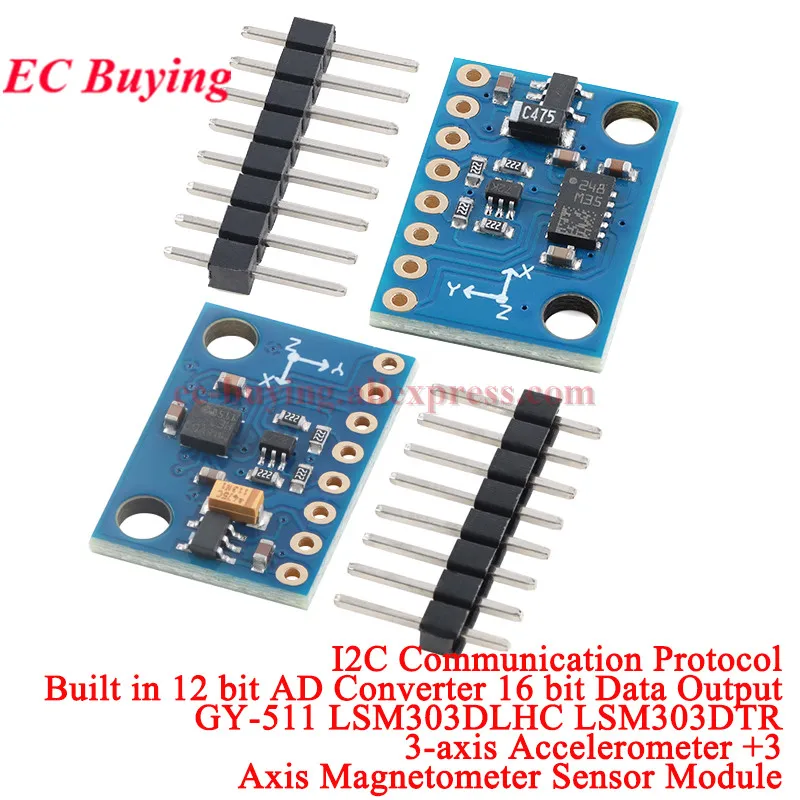 1Pc-10Pcs GY-511 LSM303DLHC 3-Axis Electronic Compass Acceleration Accelerometer Three-axis Magnetometer Sensor Module LSM303