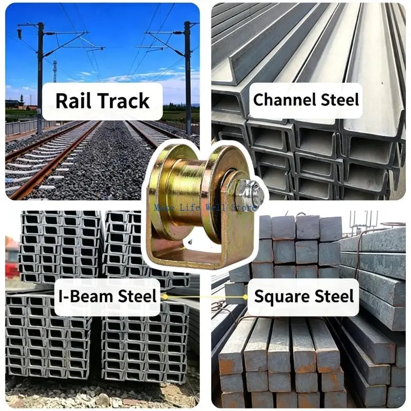  Cast Metal Track Roller with Enclosed Bearing and Finished Channel