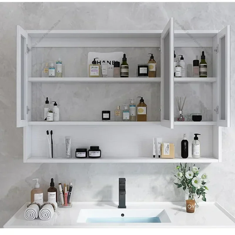 Nordic Smart Bathroom Cabinets Modern Luxury Design Towel Rack Mirror Cabinets Storage Fashion Home Furniture Arredo Bagno FYBC