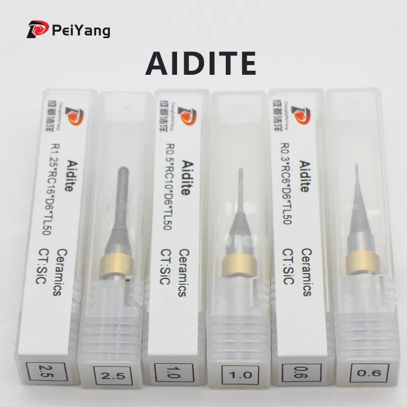 Aid ite Milling Burs for Lithium Disilicate Glass Ceramic Blocks  Grinding Tools for Precision Grinding