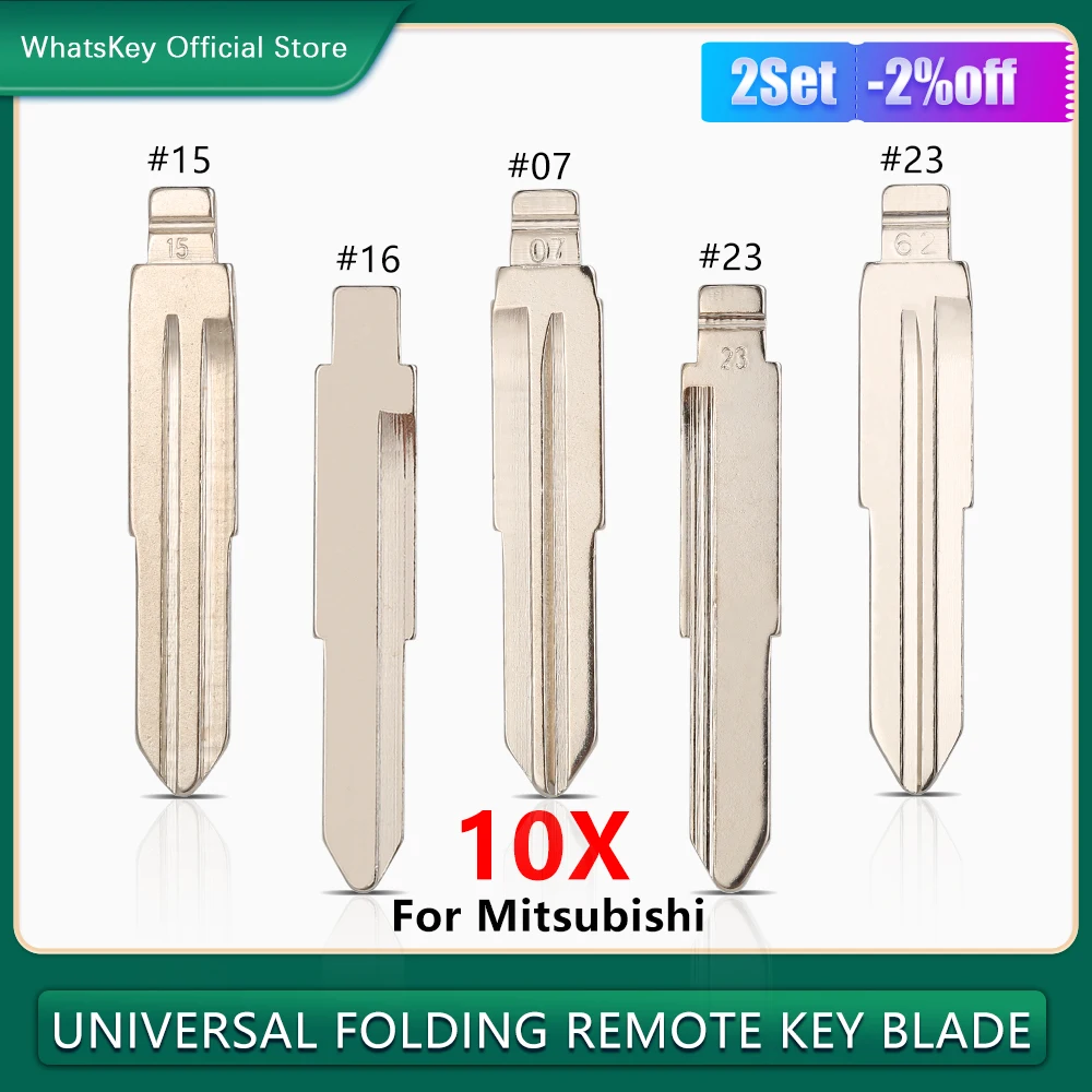 10Pcs #07 15 16 23 62 Car KD900 Flip Key Blade MIT8 MIT11 For Mitsubishi Outlander Grandis Lancer-EX ASX Pajero Uncut Key Blade