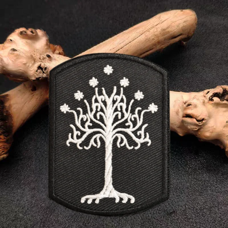 شجرة جوندور التطريز التصحيح التكتيكي الزخرفية هوك وحلقة شارة ظهره بقع للملابس ملصقات شارة المعنويات #1