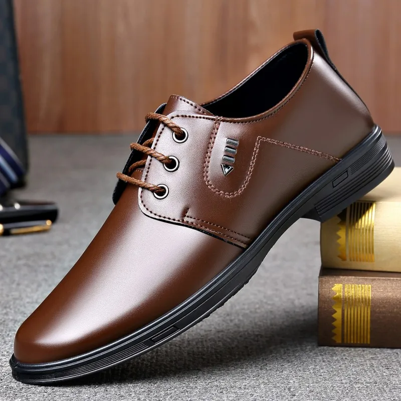 Stylish Slip on Business Shoes Smooth Inner Avoid Foot Rubbing, Hidden Height Soft Outsole Delicate for Formal Occasions