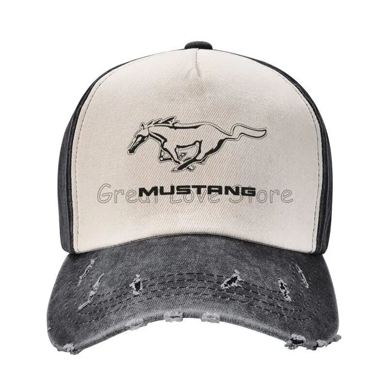 Vintage Mustang Baseball Caps Unisex Adjustable Snapback Hats Trucker Hat Washed Cotton Cap Cowboy Hat Retro Sun Visor Cap