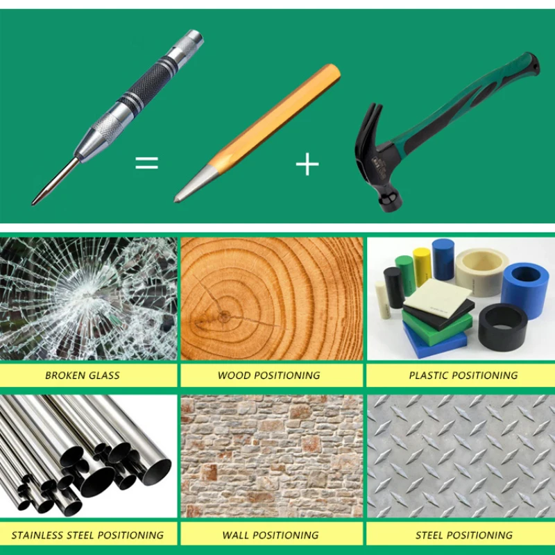 Automatic Center Punch for Metal Adjustable Impact Spring Loaded Center Punch Tool  Center Hole Punch Super Strong