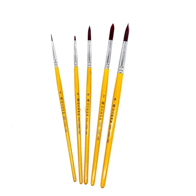 5Pcs Dental Nylon Brush Pen Dental Adhesive Composite Porcelain Teeth Porcelain Pen Enamelling Lacquering Repair Pen