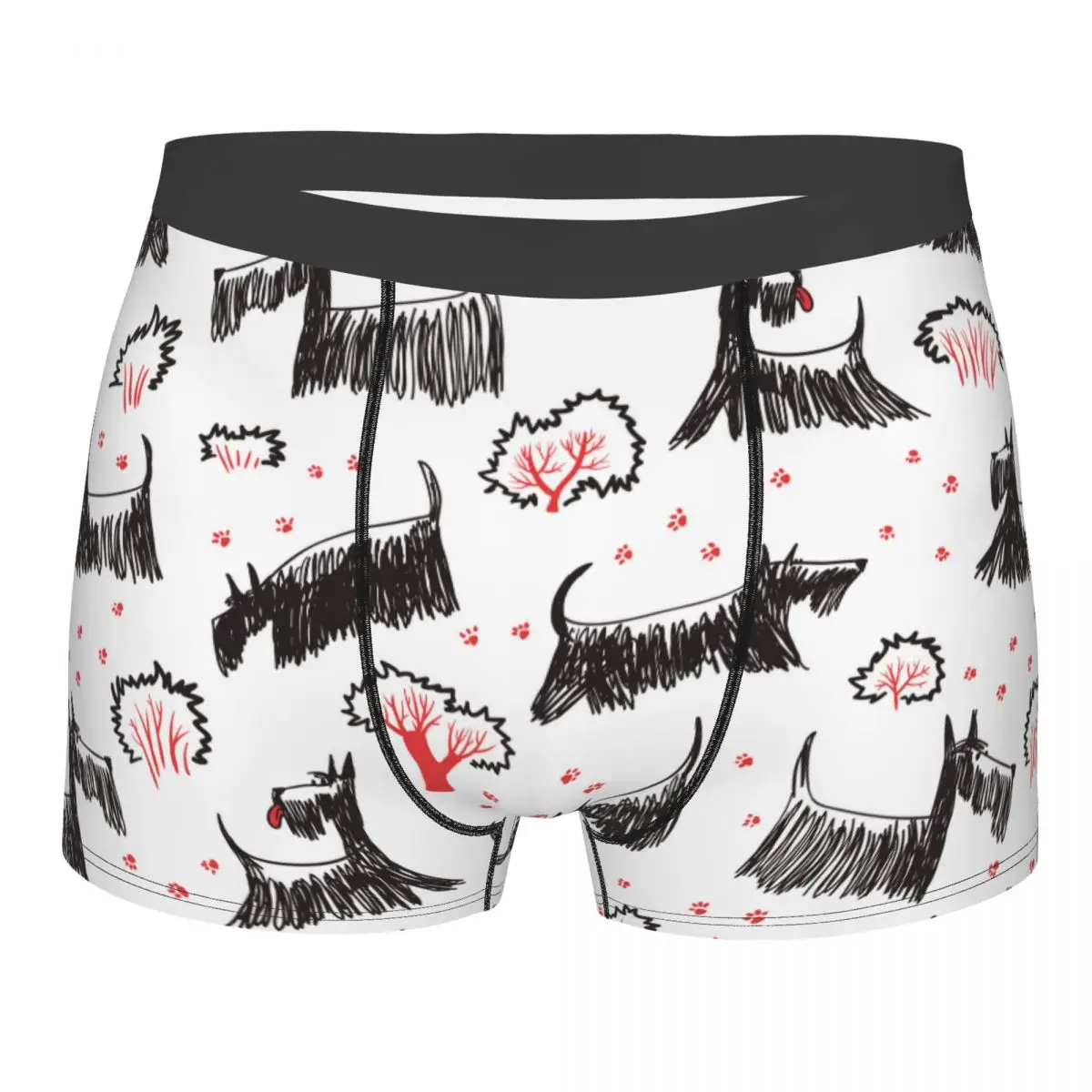 Men Scottish Terrier Dogs Boxer Briefs Shorts Panties Soft Underwear Gift for Animal Dog Lover Male Novelty Plus Size Underpants