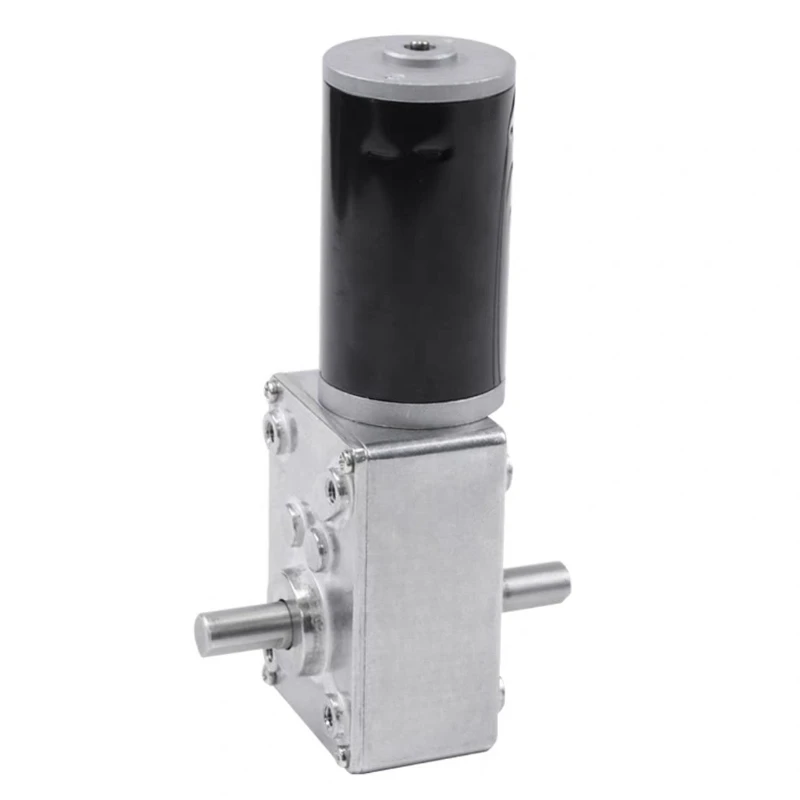 Double Shaft Worm Gear Motor DC 12V 24V High Torque Maximum 70KG Self Locking Adjustable Speed Forward Reverse Motor 4-470RPM