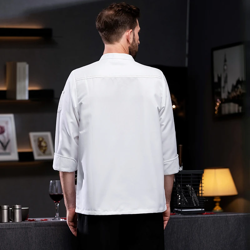 Professioneel chef-kokuniform voor lange mouwen Voedsel Koken Kleding Catering Koksjas Restaurant Keukenoverhemd Ober Werkkleding