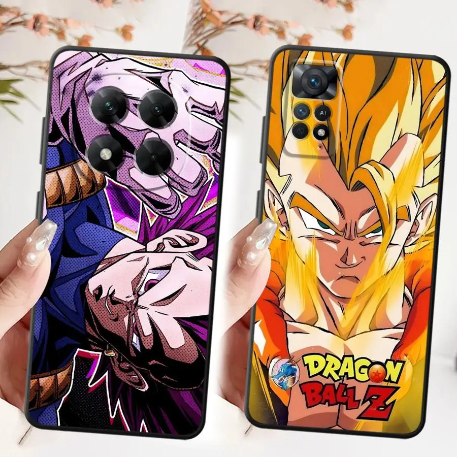 Capa de telefone macia preta para xiaomi redmi note 12s 11s 9 10 11 12 pro 9s 13 14 plus 10s 7 8 dragon ball goku azul dbz