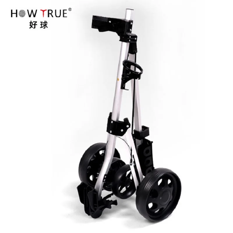 Folding Golf Trolley Outdoor Portable Golf Pull Push Cart Multifunctional Golfing Cart Bag Carrier with 4 Wheel Push Cart