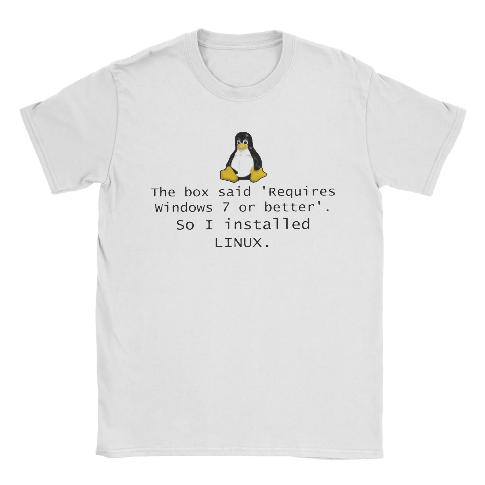 Arch Linux Tux T Shirt Men Women's 100% Cotton Funny T-Shirt Programmer Computer Developer Geek Nerd Tees Short Sleeve Tops