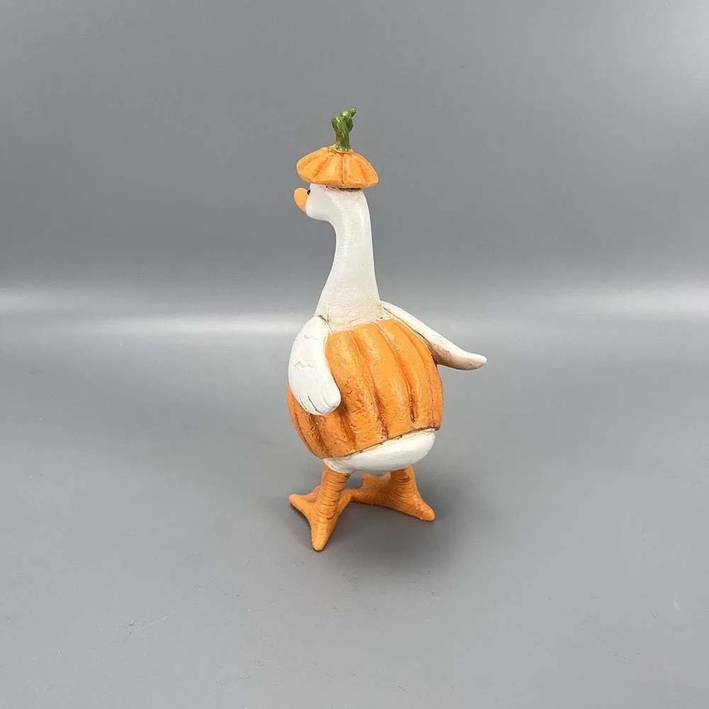 Creative Halloween Duck Figurine Waterproof Durable Resin Goose Statue Compact Size Handmade Look Ghost Pumpkin Sculpture