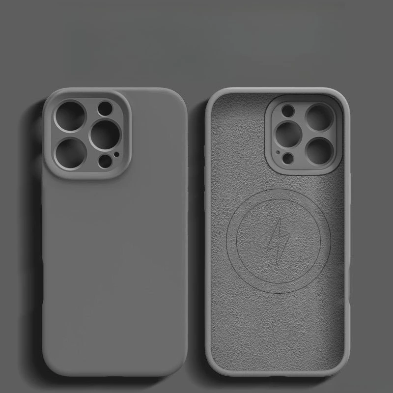 Luxury Pastel-Color Liquid Silicone Built-In Magnetic Ring Phone Case For iPhone18 Pro Max17 16 15 14 13 Wireless Charging Cover