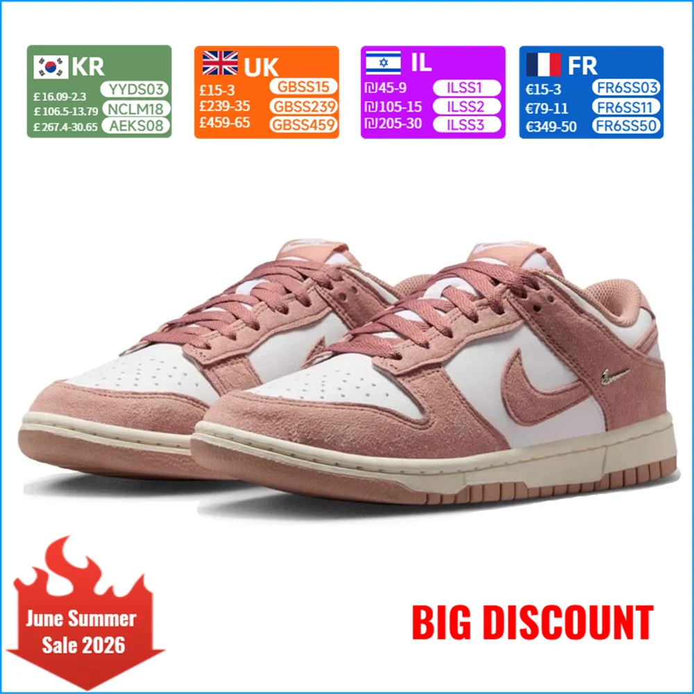 

Nike Dunk Leather Low Fashion Comfort Slip-Resistant Durable Low-Top Sneakers Women's White Pink IB4417-102