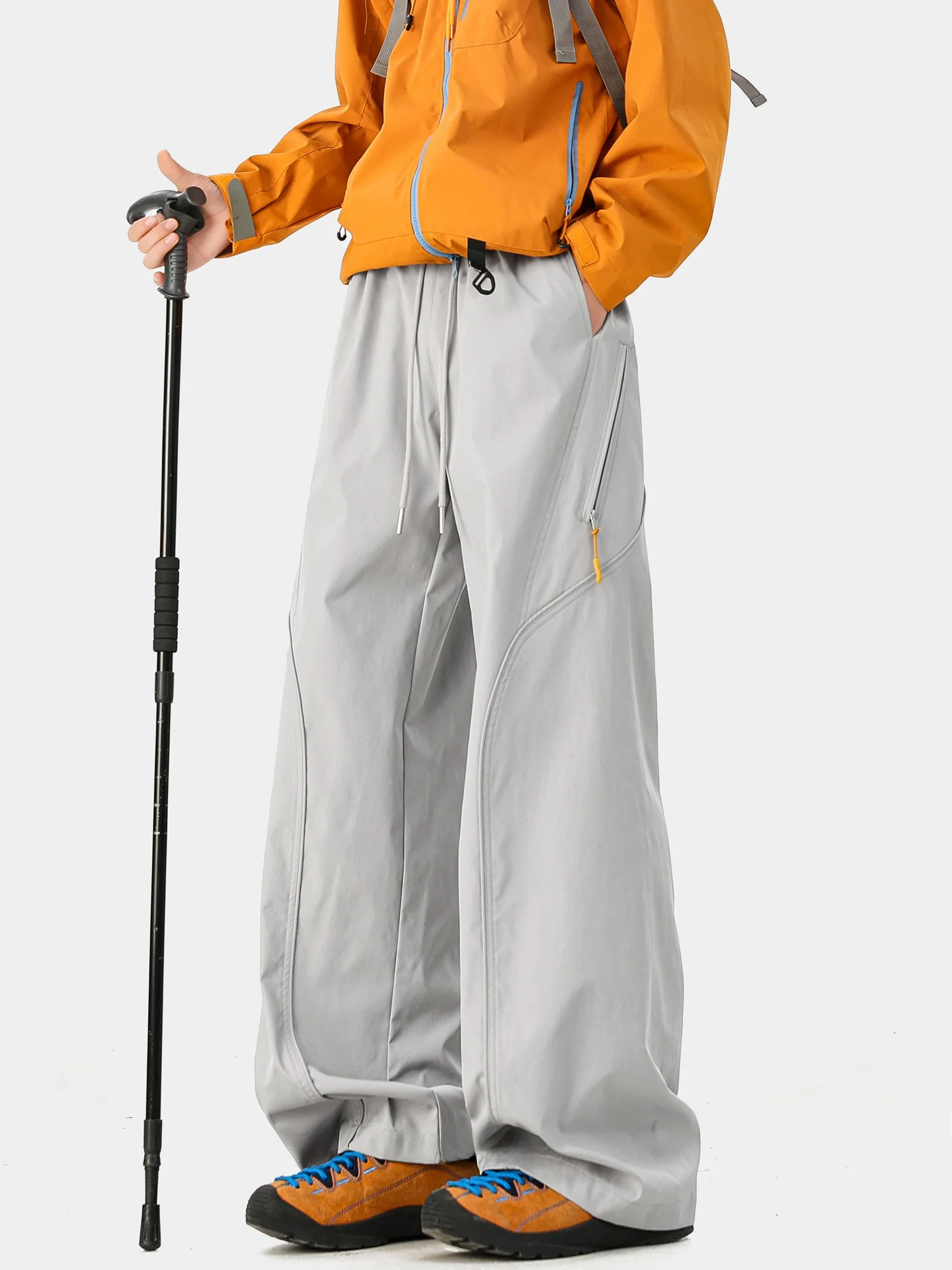 

Spor American Deconstructed Patchwork Men's Loose Fit Casual Trousers Wide Leg Casual Long Pants Retro Versatile Streetwear