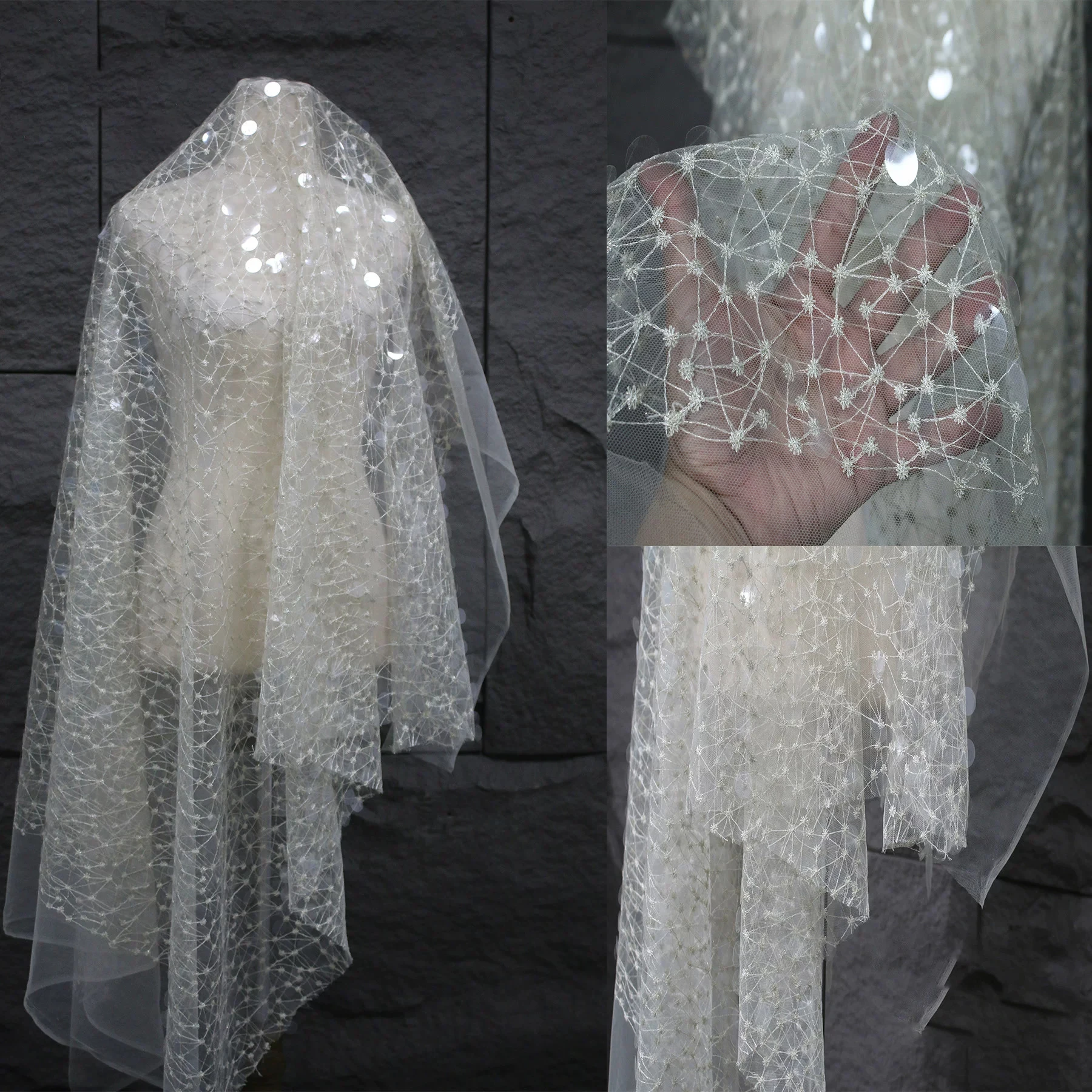 1yard Sequin embroidery thread - Embroidery Net Fabric review and price
