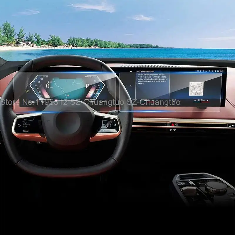 Tempered Glass screen Protective Film For BMW i3 i4 ix 2022 2023 Car centre GPS Navigation radio Auto interior Accessories