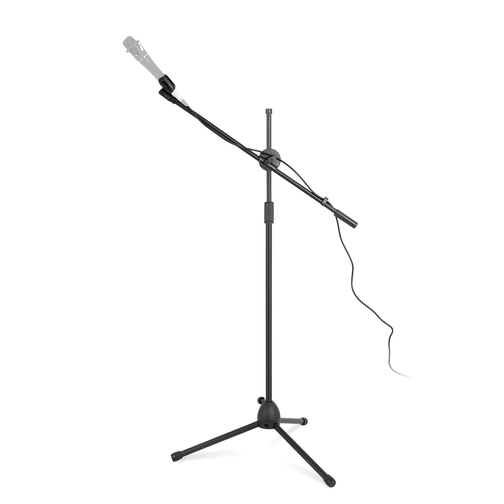 Flexible Stage Microphone Stand Tripod Floor Microphone Stand Radio Microphone Stand  Up to 190cm Black Broadcasting Studio